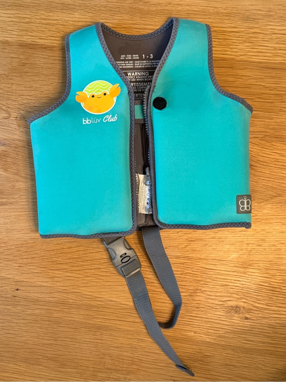 bbluv Kids' Aqua Teal Swim Vest - Ages 1-3